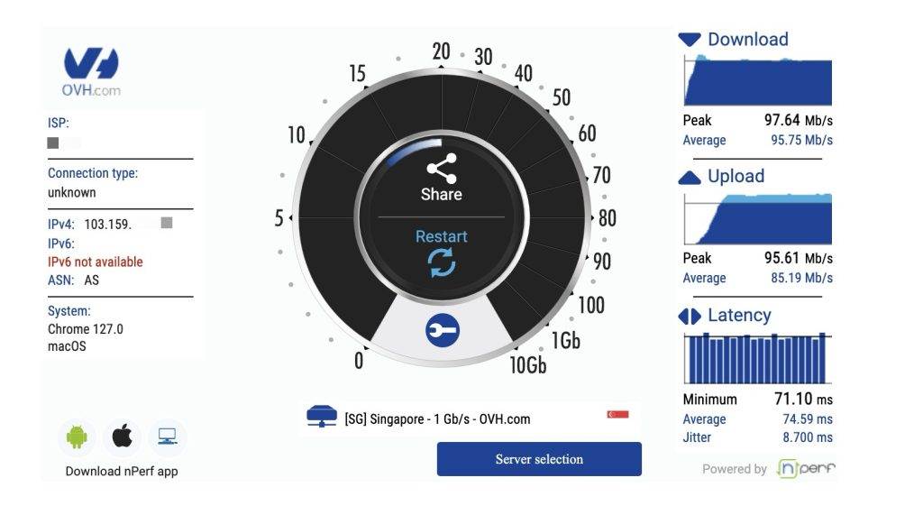 Speedtest with proxy